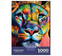 Puzzle Da 1000 Pezzi Per Adulti Colorful Lioness Animals Puzzle Per Adulti Gioco Pratico Difficile Difficile E Sfida 38x26cm/1000pcs