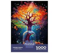 Puzzle Da 1000 Pezzi Per Adulti Colorful Tree in Glass Bottle Puzzle Per Adulti Giochi Divertenti Taglio Di Precisione Difficile E Impegnativo 52x38cm/1000pcs