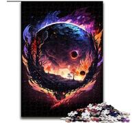 Puzzle da 1000 pezzi per adulti, colori del pianeta e albero, in legno, un regalo perfetto per il divertimento in famiglia, 50x75cm, per feste, compleanni e serate di giochi in famiglia