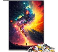 Puzzle da 1000 pezzi per adulti "Colori dello spazio" in legno, perfetto come decorazione fai da te o regalo di compleanno 50x75cm per compleanni, vacanze, Natale, Halloween