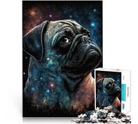 Puzzle da 1000 pezzi, per adulti, colori galassia, motivo carlino, da montare, per alleviare lo stress, vacanze a casa, passatempo, adatto per e ragazzi dai 14 anni in su, 26 x 38 cm