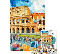 Puzzle da 1000 pezzi per adulti Colosseo acquerello giocattolo antistress ideale per le vacanze a casa per ammazzare il tempo e stimolare la mente (dimensioni 38x26cm)