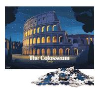 Puzzle da 1000 pezzi per adulti, Colosseo di notte, Italia, puzzle per adulti, puzzle di carta, il miglior regalo per amici e familiari, 38x26 cm/1000 pezzi