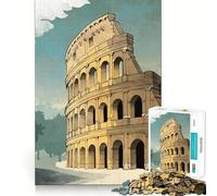 Puzzle da 1000 pezzi per adulti,Colosseo,illustrazione ad acquerello,incastri lisci,divertente puzzle logico,gioco casual,scena natalizia (50x75cm)
