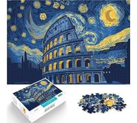 Puzzle da 1000 pezzi per adulti Colosseo Notte Stellata Arte Giocattoli per l'intrattenimento in famiglia Regalo di opere d'arte 38x26cm
