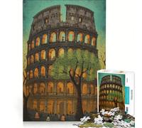 Puzzle da 1000 pezzi per adulti, Colosseo, Roma, astratto, gioco pratico, migliora la memoria, compleanni e altre occasioni 38x26cm