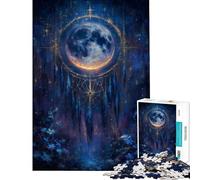 Puzzle da 1000 pezzi per adulti con acchiappasogni e dipinto notturno al chiaro di luna Puzzle antistress ideale come regalo (dimensioni 38x26cm)