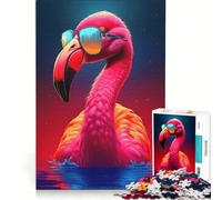 Puzzle da 1000 pezzi per adulti con adorabile fenicottero tropicale, gioco impossibile, sfida difficile, per rafforzare l'amore tra le coppie 38x26cm