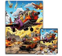Puzzle da 1000 pezzi per adulti con aerei da colorare, regalo perfetto per familiari e amici, adatto dai 14 anni in su, 26X38CM/10,23x14,96 pollici.