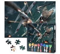 Puzzle da 1000 pezzi per adulti con aeroplani da combattimento della seconda guerra mondiale e dipinti da collezione d'arte militare da esposizione per la casa, 60 x 50 cm
