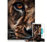 Puzzle da 1000 pezzi per adulti con affascinante occhio di leone,macro,incastro preciso,gioco di logica,divertente,gioco gratuito,regalo di compleanno (38x26cm)