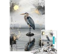Puzzle da 1000 pezzi per adulti con airone ad acquerello giocattolo educativo ideale per l'apprendimento e il compleanno (dimensioni 38x52cm)