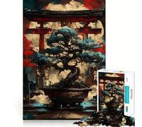 Puzzle da 1000 pezzi per adulti con albero bonsai e cancello torii Gioco di precisione,stimolante per la mente,ideale per momenti di relax,con soggetto natalizio 38x26cm