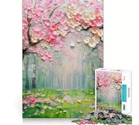 Puzzle da 1000 pezzi per adulti con albero di ciliegio in fiore nella foresta,disegno a incastro preciso,divertente rompicapo,regalo per il tempo libero,decorazione natalizia (50x75cm)