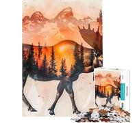 Puzzle da 1000 pezzi per adulti con alce e solitudine gioco rilassante analisi e logica difficile e stimolante (dimensioni 38x52cm)