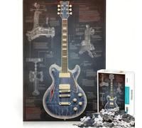 Puzzle da 1000 pezzi per adulti con anatomia di chitarra elettrica, giocattolo educativo, rilassante e stimolante per la mente, ideale come regalo 50x75cm