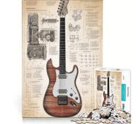Puzzle da 1000 pezzi per adulti con anatomia di chitarra elettrica, giocattolo educativo, rilassante e stimolante per l'intelletto, ideale come regalo 38x26cm