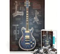 Puzzle da 1000 pezzi per adulti con anatomia di chitarra elettrica, gioco educativo, rilassante e stimolante per la mente, ottimo regalo per gli appassionati di videogiochi 38x52cm