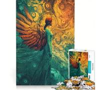 Puzzle da 1000 pezzi per adulti con angelo, arte mista, post-impressionismo, gioco per famiglie, difficile e stimolante, compleanno e altre occasioni 50x75cm