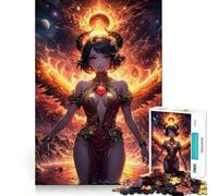 Puzzle da 1000 pezzi per adulti con angelo e fenice in stile anime,gioco di logica e attività di gruppo a incastro perfetto (38x26cm)