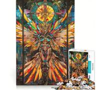 Puzzle da 1000 pezzi per adulti con angelo in vetro colorato antistress sfida impegnativa ideale come regalo per tutta la famiglia 50x75cm
