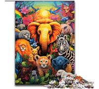 Puzzle da 1000 pezzi per adulti con animali africani, puzzle in cartone, attività educativa per lo sviluppo delle abilità cognitive, 1000 pezzi(26x38cm)