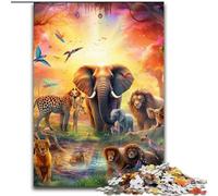 Puzzle da 1000 pezzi per adulti con animali africani Puzzle in cartone, decorazioni per la casa colorate e gioco interattivo per famiglie, (26x38cm)