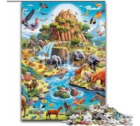 Puzzle da 1000 pezzi per adulti con animali africani, realizzati in cartone, relax e sfida, decorazioni per la casa colorate, amici, 1000 pezzi(26x38cm)