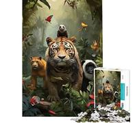 Puzzle da 1000 pezzi per adulti con animali della giungla gioco per tutta la famiglia giocattolo avvincente per coltivare la pazienza regalo per donne e uomini migliora la memoria (dimensioni 38x52cm)