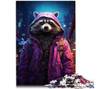 Puzzle da 1000 pezzi per adulti con animali in una notte di pioggia, giocattolo da gioco come regalo per analisi e logica, adatto per adolescenti dai 14 anni in su, 26 x 38 cm