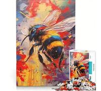 Puzzle da 1000 pezzi per adulti con ape e dipinto astratto, gioco pratico, impegnativo e stimolante, adatto come decorazione da scrivania 50x75cm