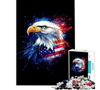 Puzzle da 1000 pezzi per adulti con aquila americana e bandiera Gioco avvincente per coltivare la pazienza sfida impegnativa regalo di compleanno (dimensioni 75x50cm)