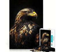 Puzzle da 1000 pezzi per adulti con aquila nera e oro,bordi lisci,gioco di concentrazione e costruzione,gioco tranquillo,scena natalizia (50x75cm)