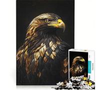 Puzzle da 1000 pezzi per adulti con aquila nera e oro, giocattolo educativo, migliora la memoria, compleanno e Natale 50x75cm