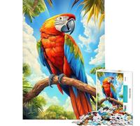 Puzzle da 1000 pezzi per adulti con ara scarlatta su un ramo ideale per stimolare la mente decorare la casa o giocare a giochi educativi per ragazzi dai 14 anni in su (50x75cm)