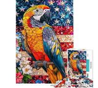 Puzzle da 1000 pezzi per adulti con ara sulla bandiera americana puzzle per ragazzi che migliorano la memoria sfida educativa gioco unico 38x52cm