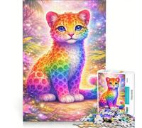 Puzzle da 1000 pezzi per adulti con arcobaleni e leopardi gioco educativo attività per famiglie per rafforzare l'amore tra le coppie 50x75cm