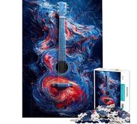 Puzzle da 1000 pezzi per adulti con arte astratta a forma di chitarra gioco rompicapo per adulti che migliora la memoria ideale come regalo (dimensioni 50x75cm)