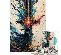 Puzzle da 1000 pezzi per adulti con arte astratta di spada e figura Puzzle per adulti rompicapo per la mente migliora la memoria ideale come regalo (dimensioni 50x75cm)