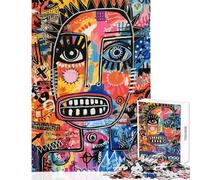 Puzzle da 1000 pezzi per adulti con arte astratta graffiti facciali gioco educativo per divertimento in famiglia giocattolo educativo per migliorare l'amore tra le coppie (52x38cm)