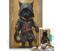 Puzzle da 1000 pezzi per adulti con Assassini Chibi Gatto, giocattolo antistress, difficile, lista dei desideri con Babbo Natale 38x52cm