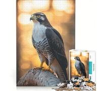 Puzzle da 1000 pezzi per adulti con astore appollaiato su un ramo, gioco rilassante, divertente e spiritoso, ideale come regalo 50x75cm