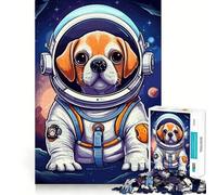 Puzzle da 1000 pezzi per adulti con astronauta,cane Corgi nello spazio,taglio premium,gioco intelligente,attività per la mente,pace,divertimento,compleanno,gioco artistico (38x26cm)