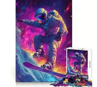 Puzzle da 1000 pezzi per adulti con astronauta che fa snowboard, ideale per stimolare la mente e creare un'atmosfera rilassante Incastro perfetto, regalo premuroso (38x52cm)