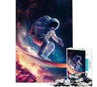 Puzzle da 1000 pezzi per adulti con astronauta che fa snowboard nello spazio Giocattolo avvincente per coltivare la pazienza Gioco pratico donne Opera d'arte (Dimensioni 38x52cm)