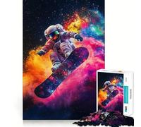 Puzzle da 1000 pezzi per adulti con astronauta che fa snowboard nello spazio Gioco divertente e stimolante per il tempo libero,ideale come regalo di compleanno o per hobby (38x26cm)