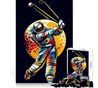 Puzzle da 1000 pezzi per adulti con astronauta che gioca a golf, stimola la logica e il divertimento, facile da assemblare e regala un'esperienza fantastica (38x52cm)