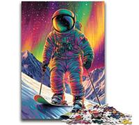 Puzzle da 1000 pezzi per adulti con astronauta che scia, difficile da completare ma divertente e spiritoso, ideale come regalo e decorazione per la casa (50x75cm)