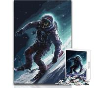 Puzzle da 1000 pezzi per adulti con astronauta che scia sui pianeti, gioco educativo e divertente, regalo perfetto e premuroso per ogni occasione, dimensioni 50x75cm