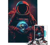 Puzzle da 1000 pezzi per adulti con astronauta che tiene in mano la Terra ideale come regalo o gioco educativo e stimolante per tutta la famiglia (dimensioni 50x75cm)